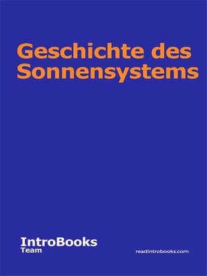 cover image of Geschichte des Sonnensystems